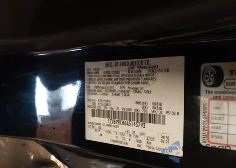 2010 Ford Mustang Gt/Gt Premium from USA, damaged, VIN 1ZVBP8CH6A5145792